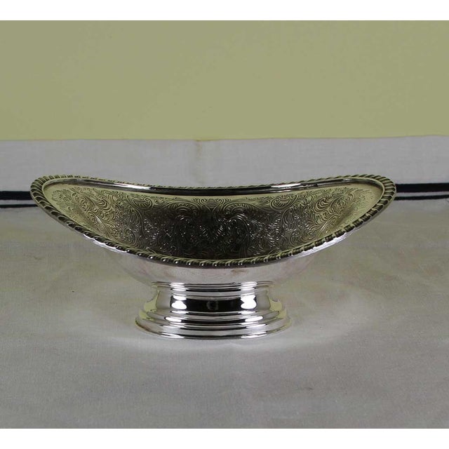 1970s New Silver Oval Sweet Dishes Embossed, Gadroon Mount- 2 Pieces by Barker Ellis for I. Freeman & Sons For Sale In New York - Image 6 of 10