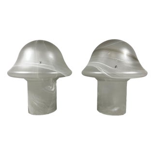Vintage Glass Mushroom Table Lamps from Peill & Putzler, 1970s, Set of 2 For Sale