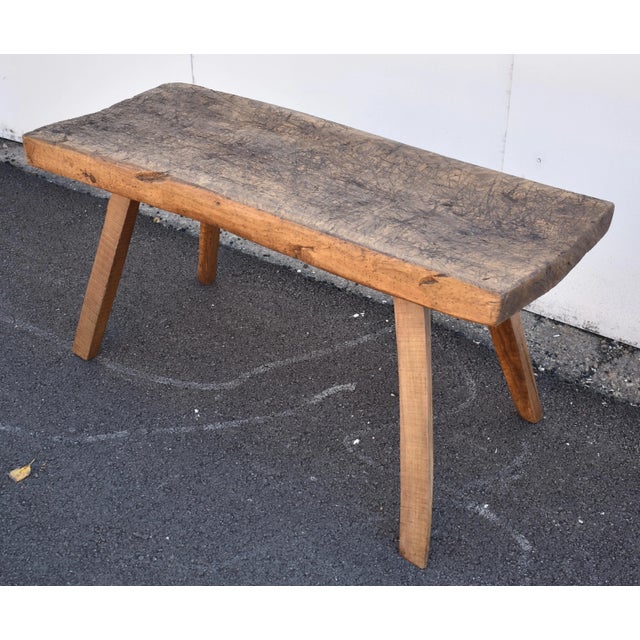Oak Pig Bench Butcher's Block Table, Hungary, Circa 1920 For Sale In Baltimore - Image 6 of 12