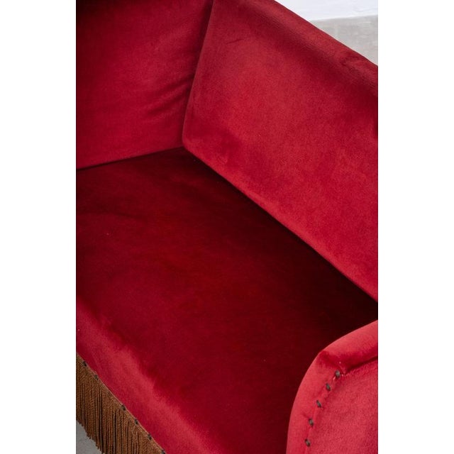 Textile Danish Red Velvet Sofa and Lounge Chair Set, 1950s For Sale - Image 7 of 15