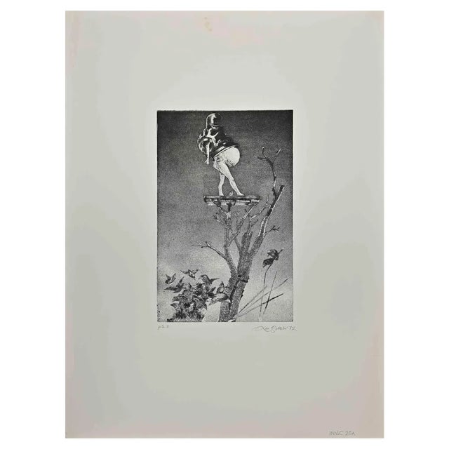 Leo Guida, Man on a Tree, Etching, 1972 For Sale