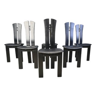 Postmodern Wooden Dining Chairs, 1980s, Set of 6 For Sale