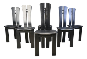 Postmodern Wooden Dining Chairs, 1980s, Set of 6