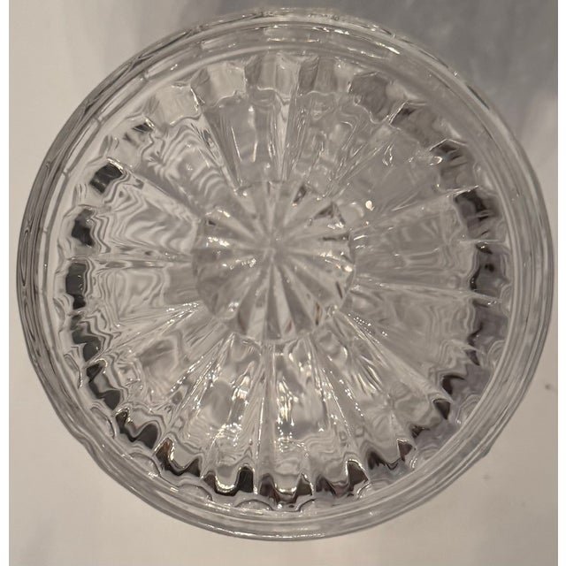 Vintage Pressed Glass Biscuit Jar With Lid – Cut Crystal Style Candy Jar (In the Style of Traditional Cut Crystal Patterns) For Sale - Image 11 of 12