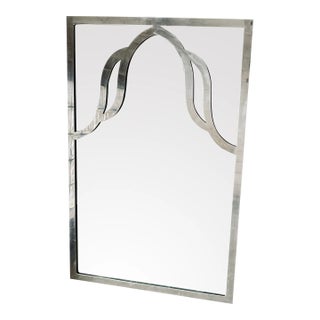1970s French-Inspired Postmodern Mirror With Sculptural Overlay Attributed to Maison Jansen For Sale