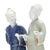 Antique 18th Century Chinese Export Porcelain Blue & White & Celadon Qianlong Double Figure of a Couple For Sale - Image 4 of 11