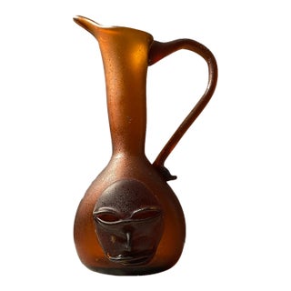 20th Century Italian Art Glass Face Vase For Sale