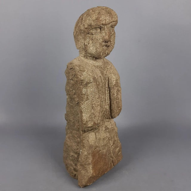 Primitive Carved Stone Figure, 19th Century For Sale - Image 11 of 11