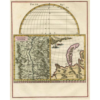 Remarkable Map of the Alsace Region and Nova Zembla, Russia, 1700 For Sale