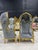 French Balloon Chair – Gray Velvet High-Back Canopy Chair For Sale In Miami - Image 6 of 10