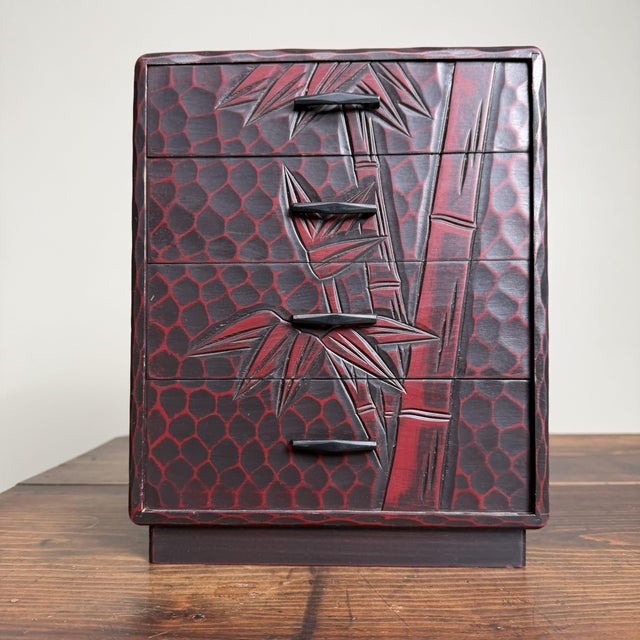 Small Japanese Kamakura-Bori Haribako Storage Cabinet in Bamboo, 1960s For Sale - Image 12 of 12