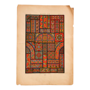 1870 French Firmin Didot Decorator Pochoir, Moyen Age, Auguste Racinet