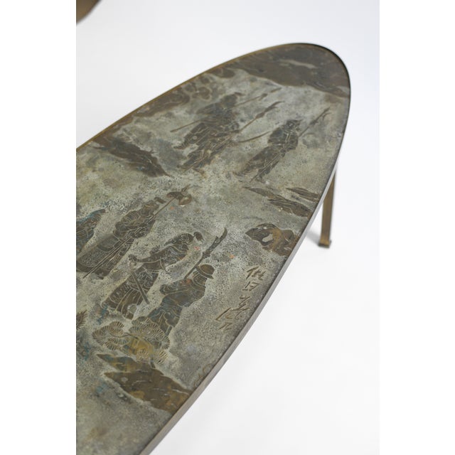 Mid-Century Modern Ming Coffee Table by Philip & Kelvin Laverne, Bronze & Pewter, 1965 For Sale - Image 3 of 13