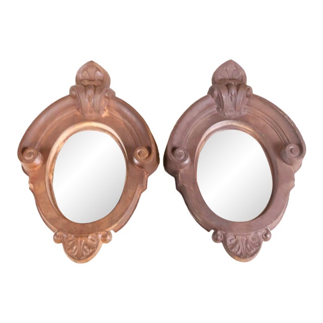 19th Century Pair of Cast Iron Oeil-De-Boeuf Mirrors For Sale