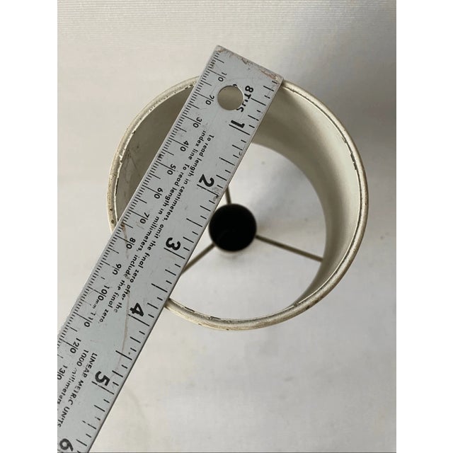 Late 20th Century Vintage Modern Style Toleware Metal Small Lamp Shade With Sleeve For Sale - Image 5 of 6