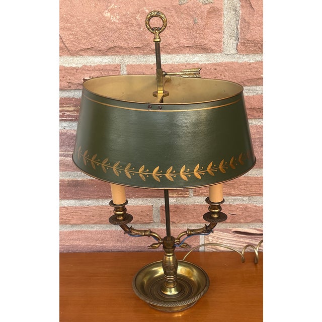 Antique French Bouilette Brass Metal Shade Table Lamp, 1930s, in Very Good conditions. Designed 1920 to 1949 I have...