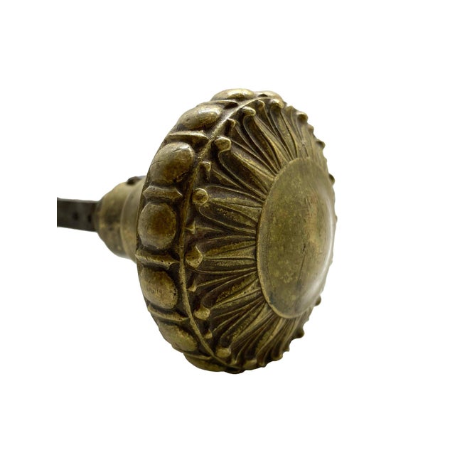 Victorian 1920s Cast Brass Decorative Door Knobs - a Pair For Sale - Image 3 of 5