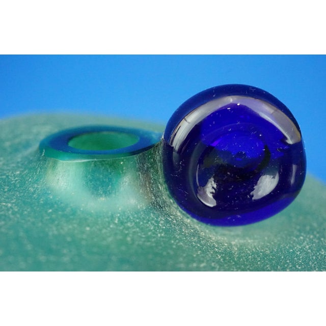 Vintage Italian Green Murano Glass Globular Vase by Alfredo Barbini, 1950s For Sale - Image 16 of 18