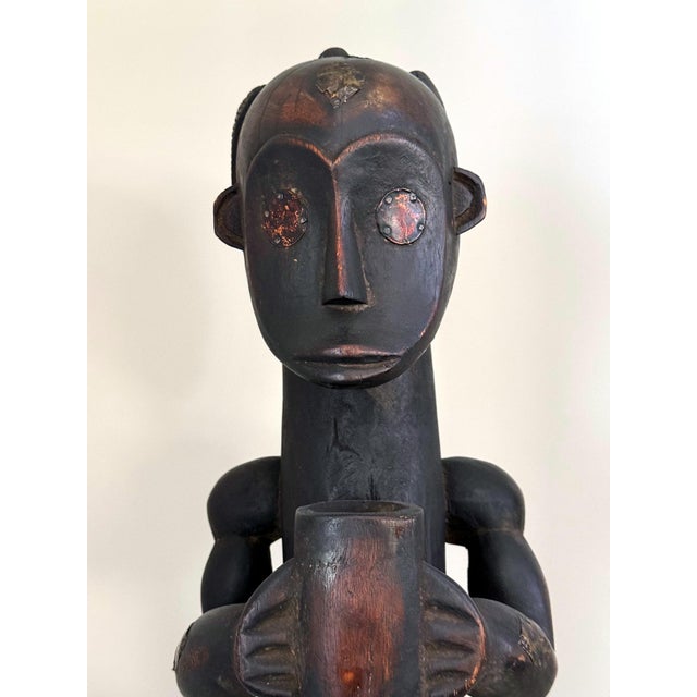 African Fang Reliquary Wood Figurative Statue Gabon For Sale - Image 9 of 16