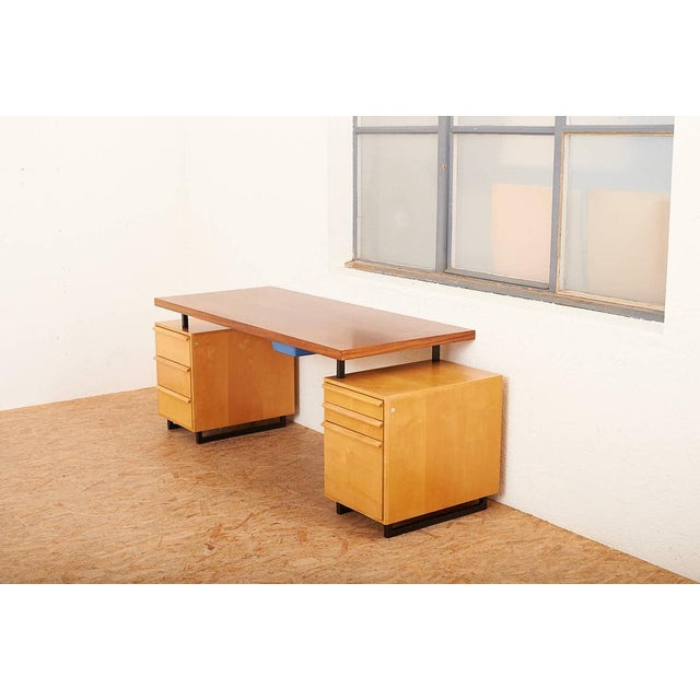 2-Part Model 10 Draft Desk with Drawers in Maple, & Teak Veneer Top from Wohnhilfe, 1956 For Sale - Image 15 of 16
