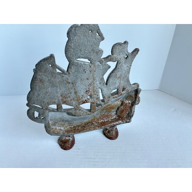 Antique Cast Iron Sailing Ship Doorstop – Nautical Décor - Figurine For Sale - Image 4 of 9