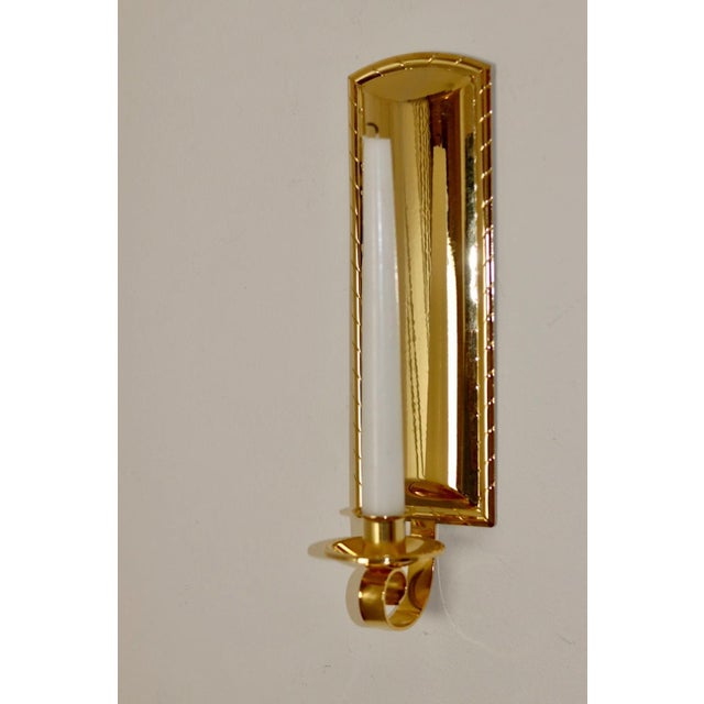Metal Mid-Century Modern Swedish Brass Sconces by Scandia, Set of 2 For Sale - Image 7 of 10