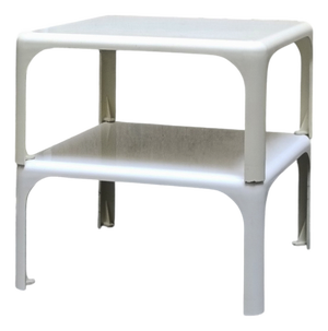 White Demetrio 45 Stackable Side Tables by Vico Magistretti for Artemide, Italy, 1970s, Set of 2