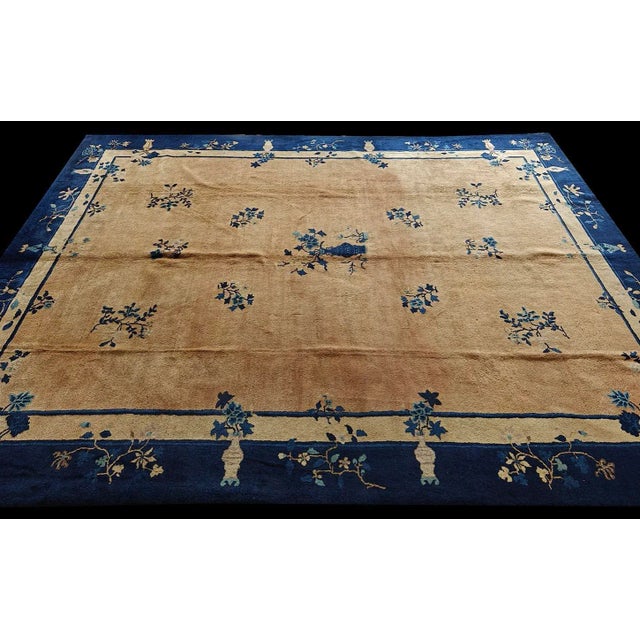 Camel Early 20th Century Chinese Peking Carpet For Sale - Image 8 of 8