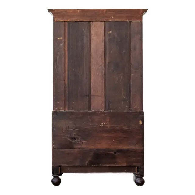 American Classical Empire Figured Mahogany Secretary Bookcase, Circa 1840–1850 For Sale