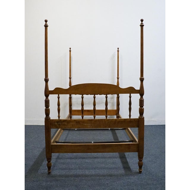 Ethan Allen Heirloom Nutmeg Maple Colonial Early American Style Twin Size Four Poster Bed 10-5631 For Sale - Image 9 of 12