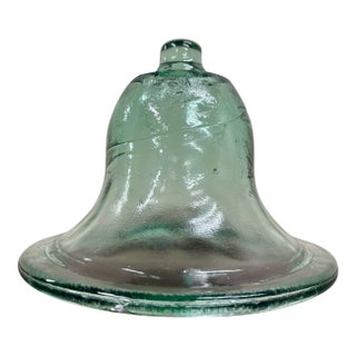 Vintage French Style Aqua Color Glass Garden Cloche For Sale