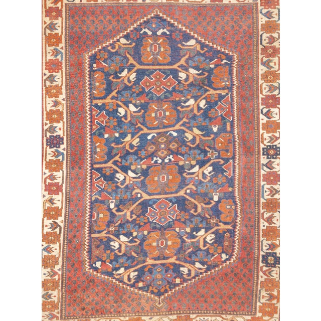 Persian Antique Persian Afshar Rug 4'1" X 5’6" For Sale - Image 3 of 12