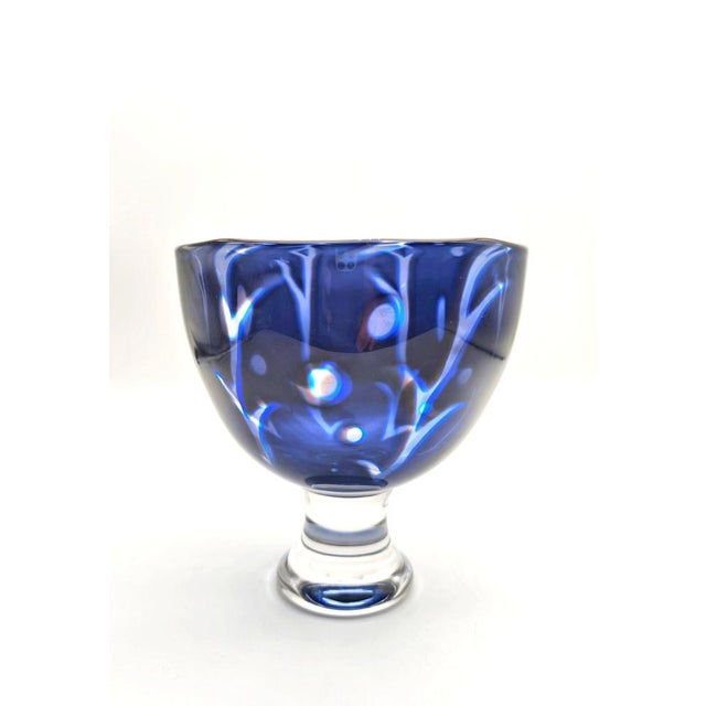Glass Abstract Graal Glass Footed Bowl by Gunnar Cyrén for Orrefors, 1977 For Sale - Image 7 of 7