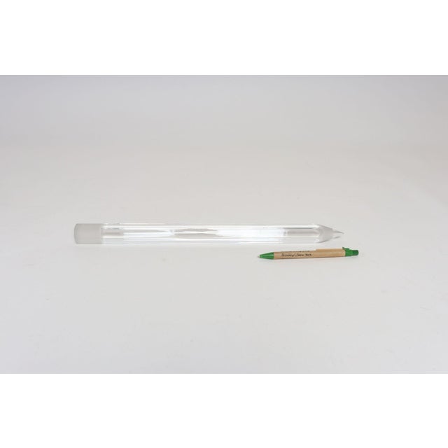 Glass Vintage Oversized Crystal Pencil Sculpture For Sale - Image 7 of 12