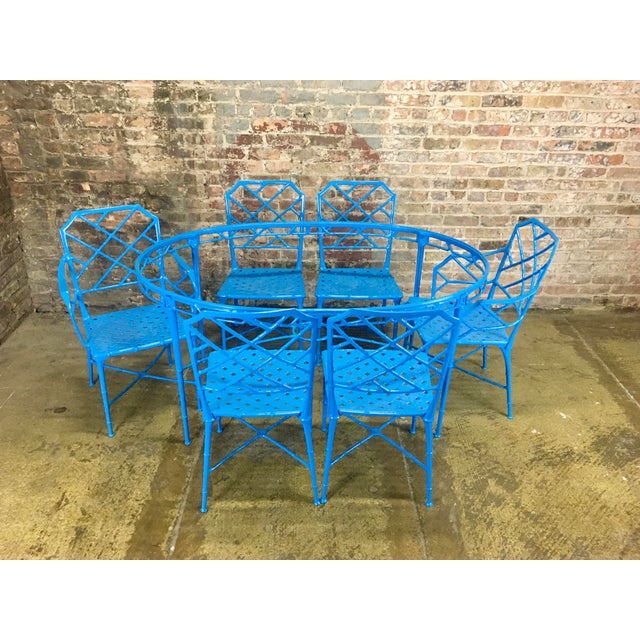 1960s Vintage Brown Jordan Calcutta Faux Bamboo Patio Table & 6 Chairs Chairish