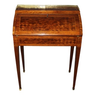 Louis XVI Style Marquetry Roll-Top Desk, 1890s For Sale
