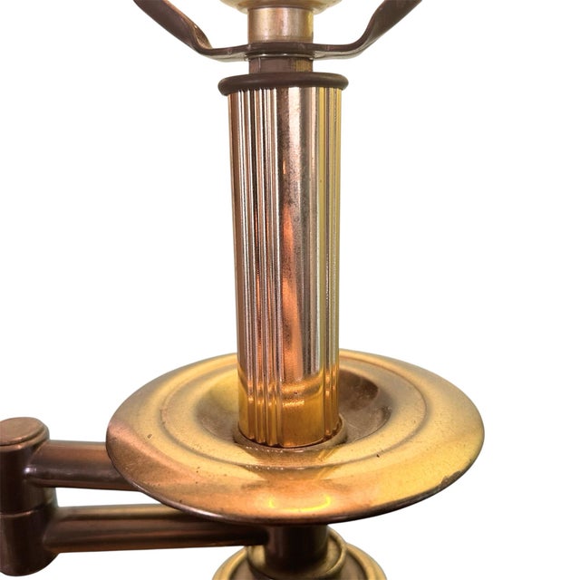 Vintage Brass Swing Swivel Arm Table Desk Lamp 25” For Sale - Image 9 of 12