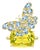 Nina Zhou 13.5ctw Aquamarine & Diamond Butterfly on Lemon Quartz Convertible Brooch-Ring (All Sizes Available) For Sale