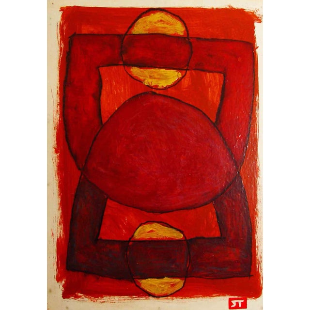 Salvatore Travascio, Intersections 4, Oil on Paper, 2010s For Sale