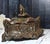 Metal Antique Art Nouveau Metal Dresser Box Casket Lady on Bear Skin Rug For Sale - Image 7 of 18