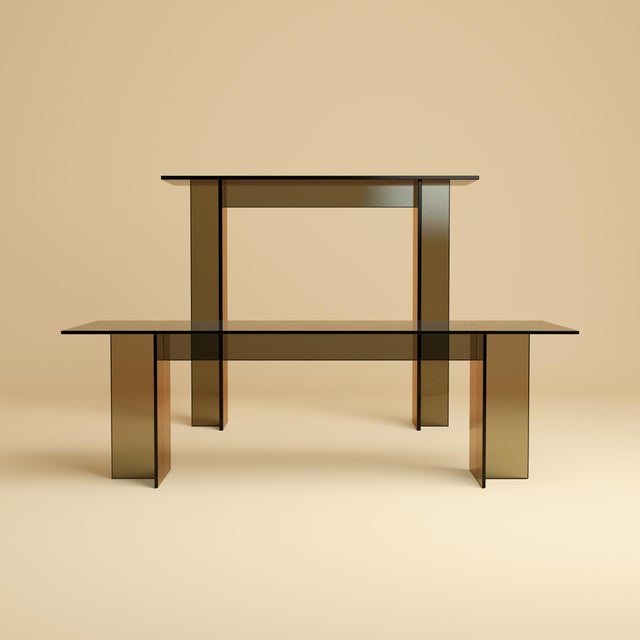 Console Table in Bronzed Glass by Lebanto For Sale - Image 4 of 5
