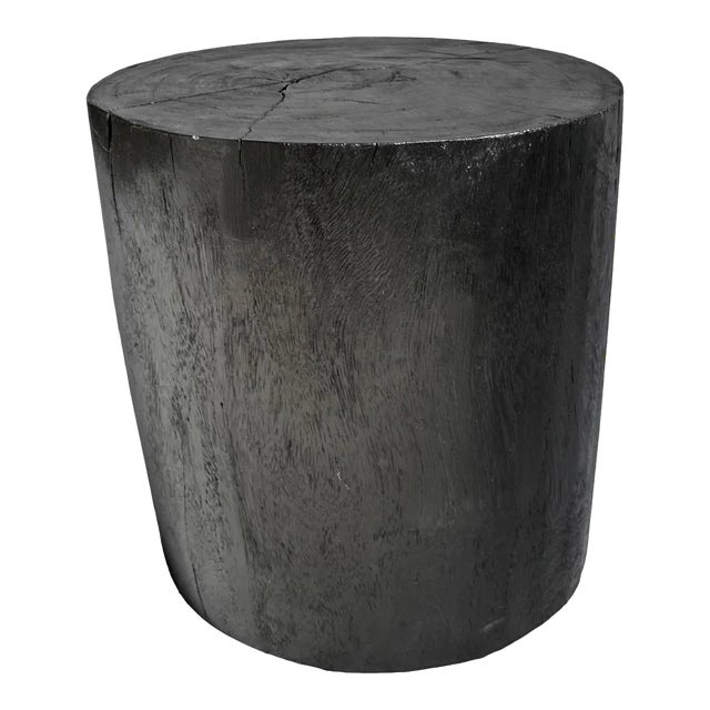 Solid Ebony Stump Stool / Side Table For Sale