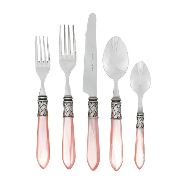 VIETRI Aladdin Antique Light Pink Twenty-Piece Flatware Set Set, Service for Four For Sale - Image 12 of 12