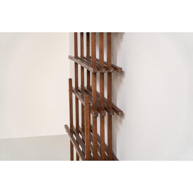 Wood Sculptural Wengé Slat Bookcase For Sale - Image 7 of 18