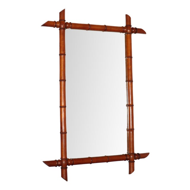 French Faux Bamboo Mirror, 1890s For Sale