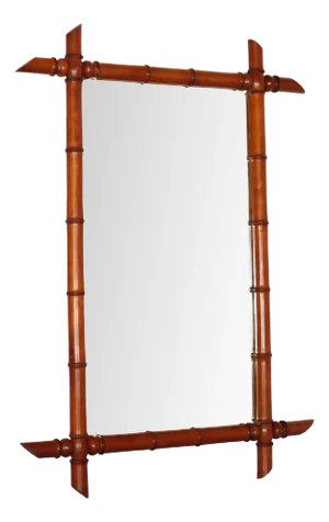 French Faux Bamboo Mirror, 1890s