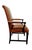 English Vintage Leather Armchair Brass Nailhead Trim Mahogany Legs. For Sale - Image 3 of 7