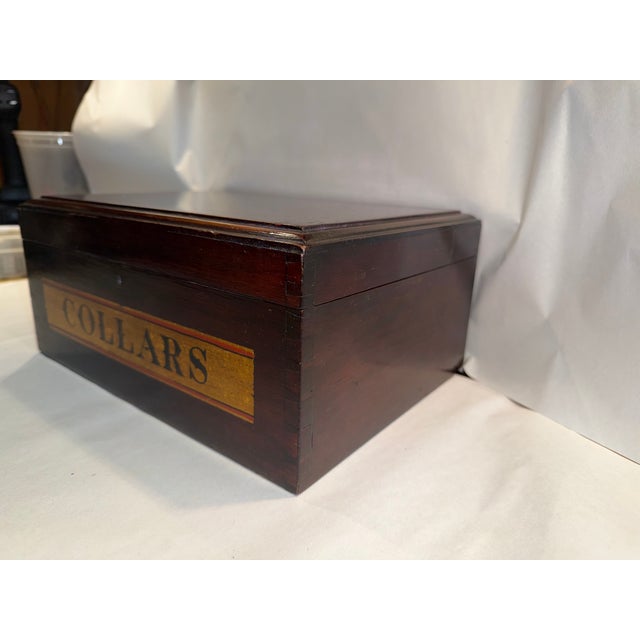 Victorian 19th Century Gentleman's Retail Display or Dresser Box Marked "Collars" For Sale - Image 3 of 12