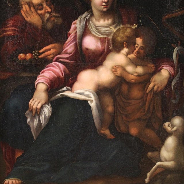 Tuscan School Artist, Holy Family, 1570, Oil on Canvas, Framed For Sale - Image 15 of 16