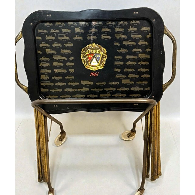 Rare Ford 300-500 Club Sales Award Tv Trays, Vintage Ford Dealership Memorabilia, 1960s Automotive Collectible, Vintage Home Decor For Sale In Washington DC - Image 6 of 12